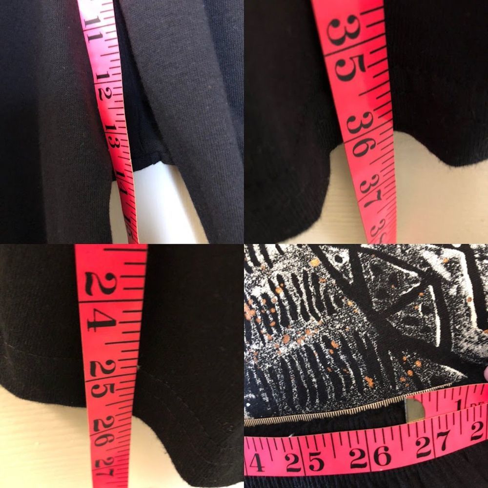 Vintage 1990s EZL Women's Black Painted Mayan Aztec Style Top and Pants Set - Picture 12 of 12